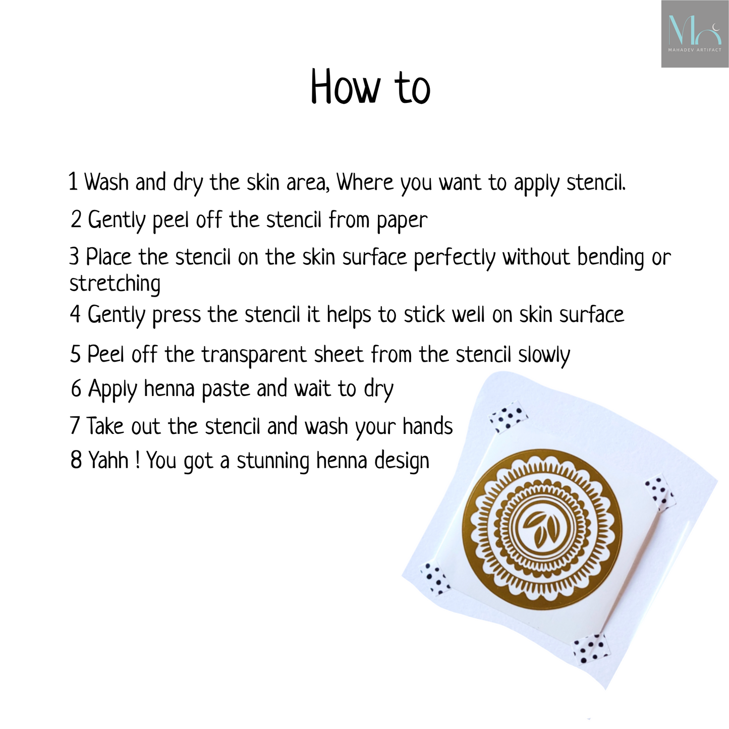 Mehendi Stencil – Quick Henna Designs for Hands MAPMS#100001